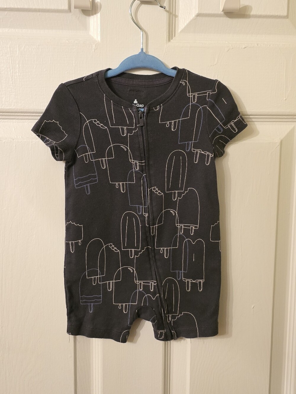 GAP Grey Popsicle Zip-Front Short Sleeve One-Piece
